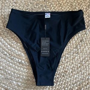 NWT Black High Rise Relleciga Bikini Bottoms